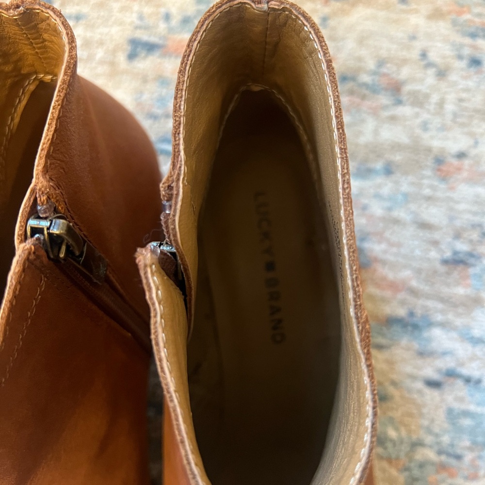 Lucky Brand Tan Leather Ankle Booties - Picture 5 of 7